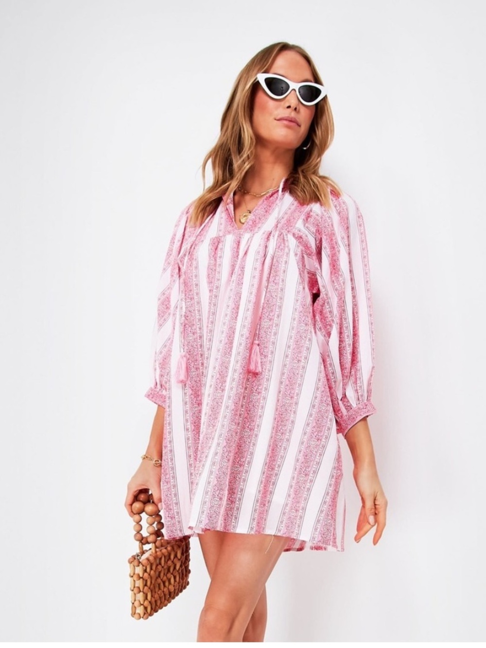 NWT Mille Resort & Travel Jaipur Stripe Daisy Dress sz large